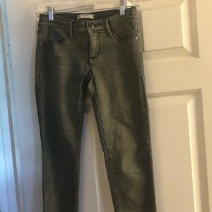 Free People Green  Ankle Crop Skinny Jean